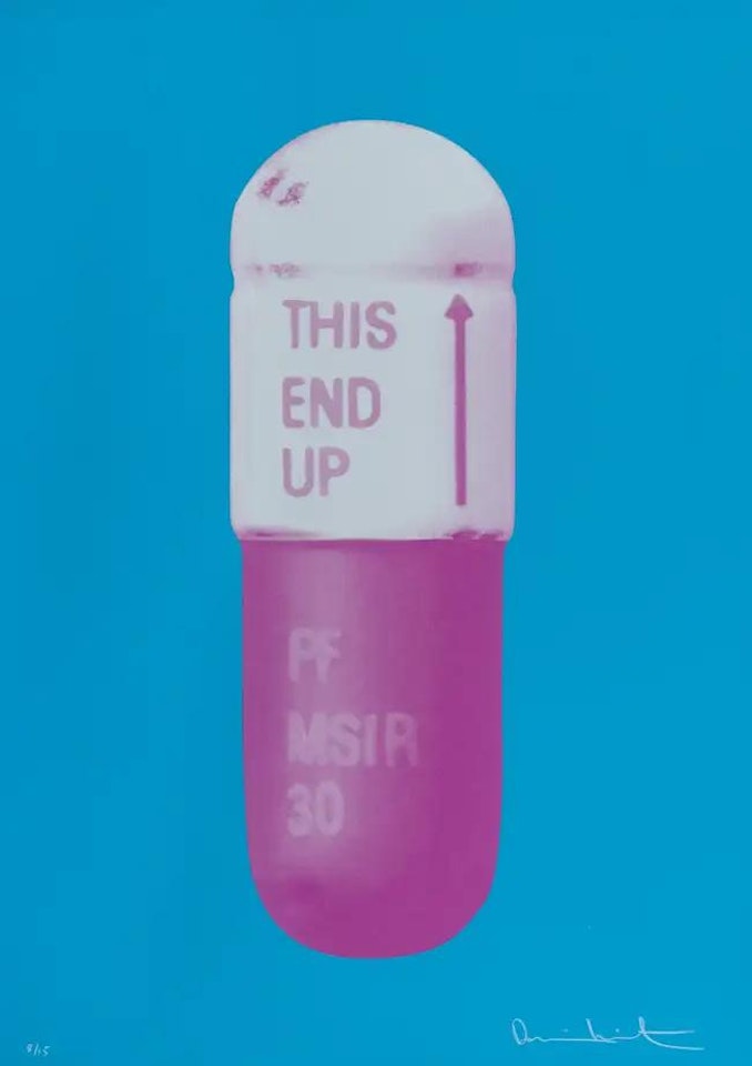 The Cure - Vivid Blue/Cloudy Pink/Candy Floss Pink by Damien Hirst