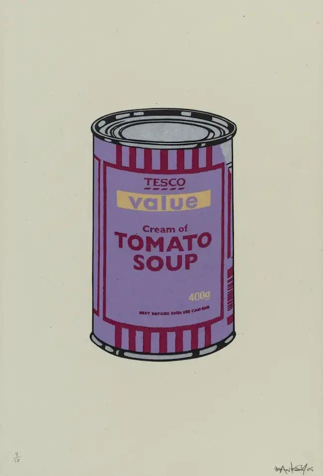 Soup Can (Violet/Cherry/Beige) by Banksy