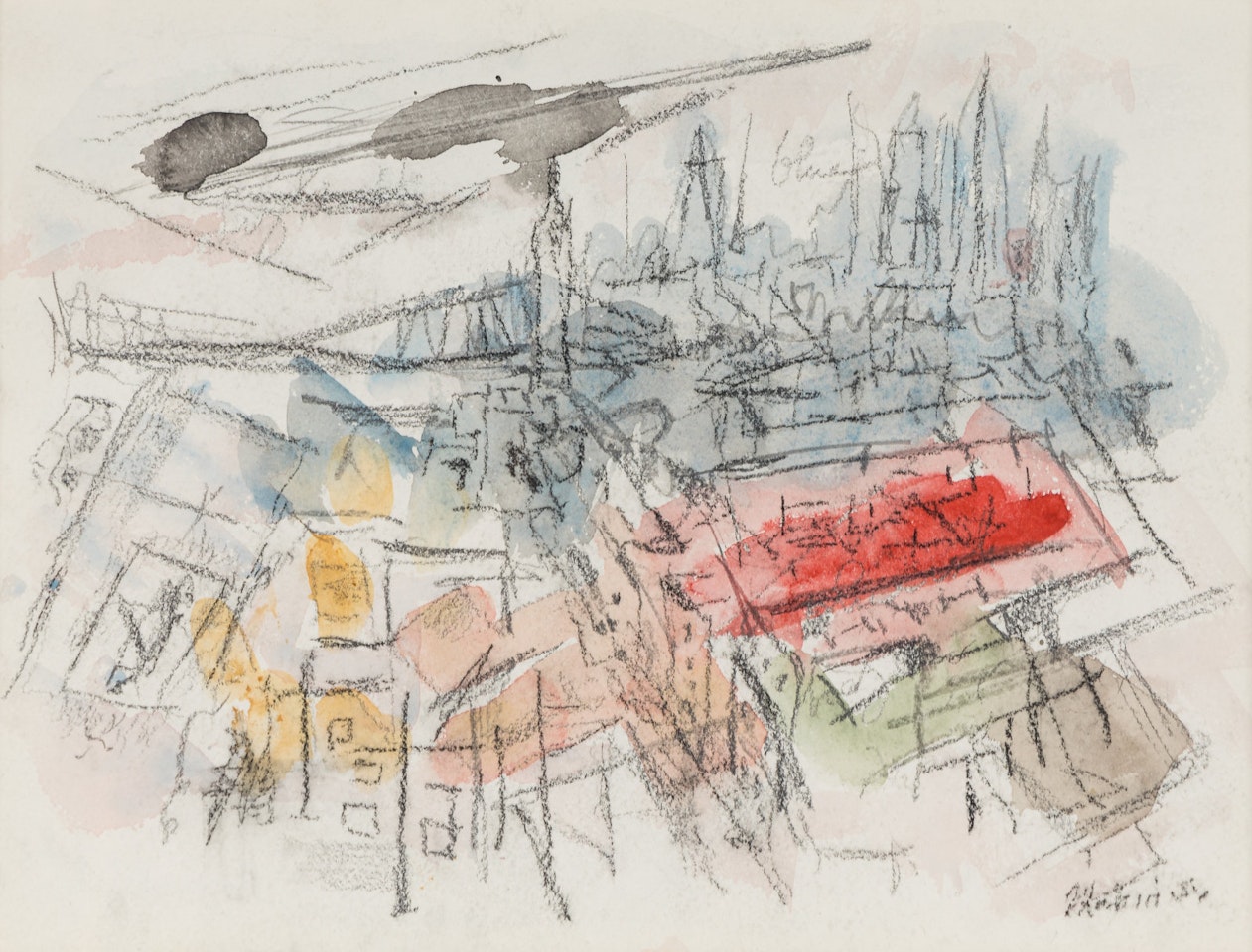 From New York Hospital (a double sided work) by John Marin