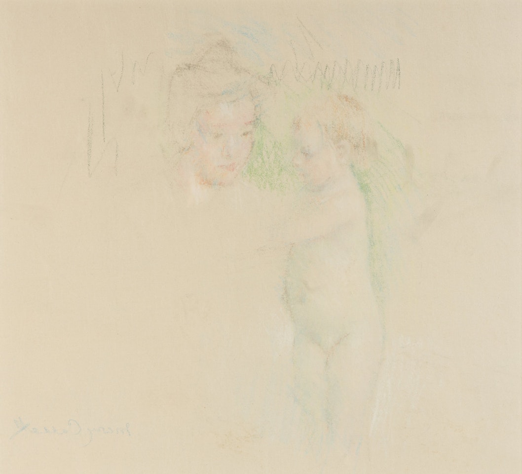 Nude Baby Standing Beside Mother, c. 1898-1899 by Mary Cassatt