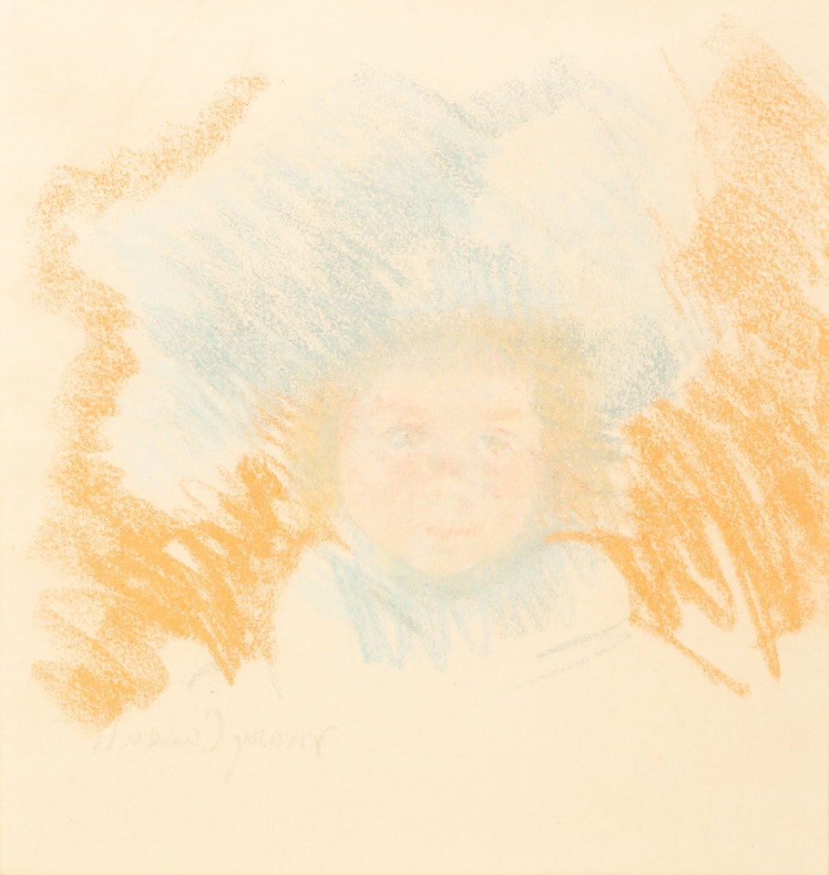 Margot Wearing a Blue Gauze Bonnet, c. 1900-1901 by Mary Cassatt