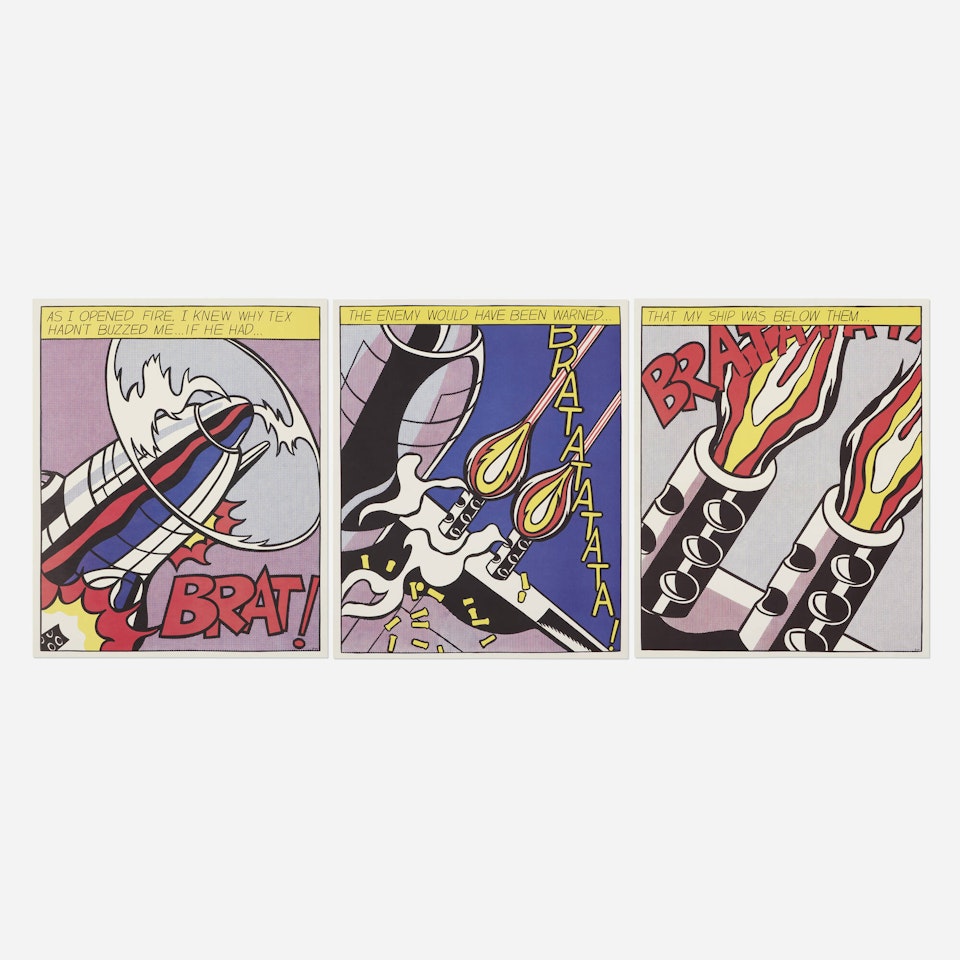 As I Opened Fire (triptych) by Roy Lichtenstein