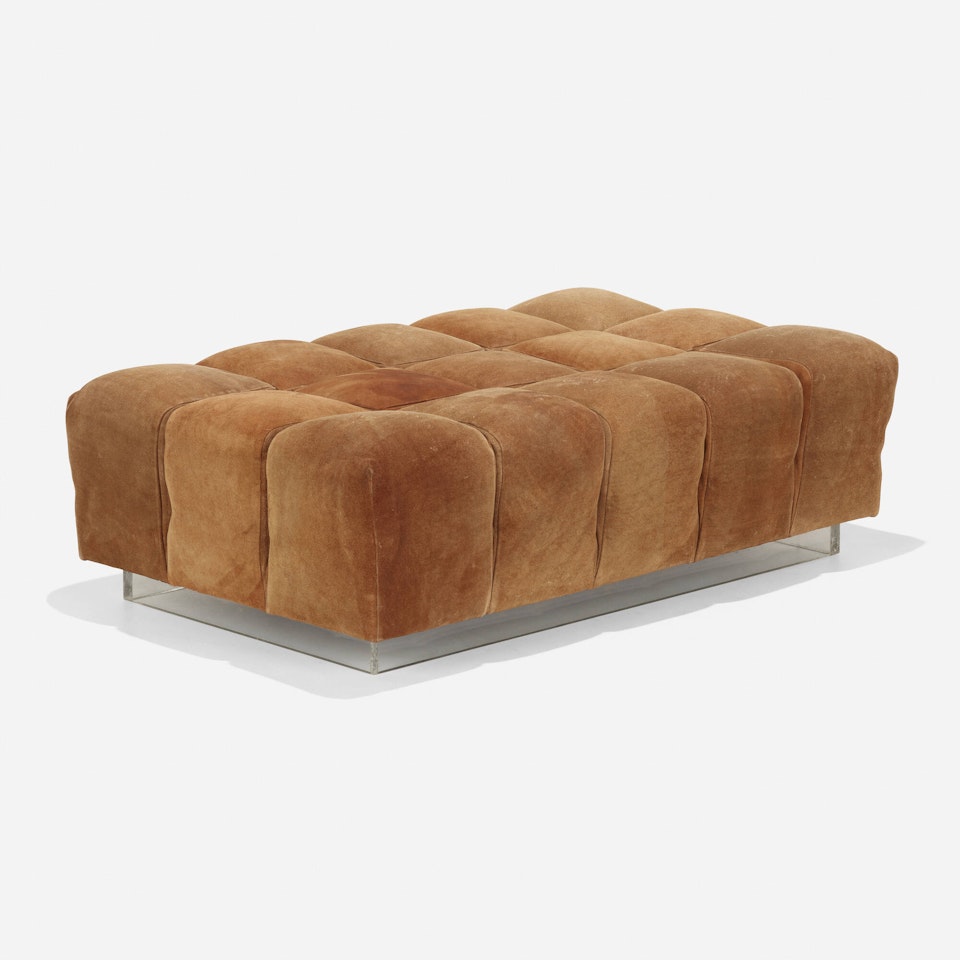 Biscuit Pouf ottoman from Vladimir Kagan"s Park Avenue apartment by Vladimir Kagan