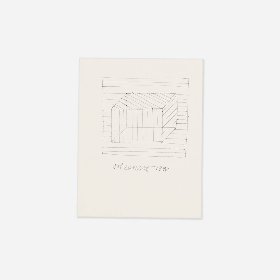 Original drawing with books and ephemera by Sol LeWitt