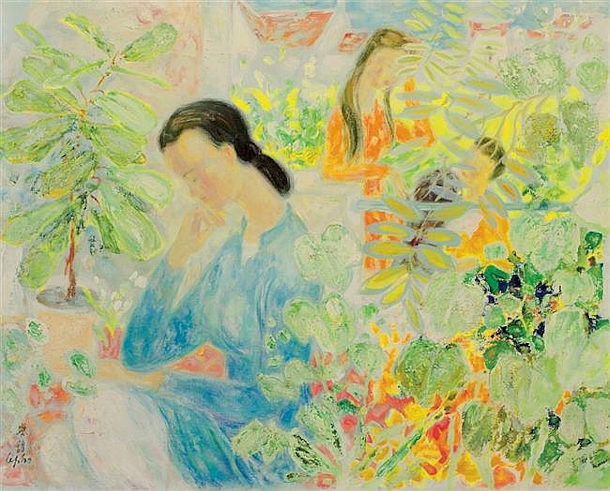Woman In A Garden by Le Pho