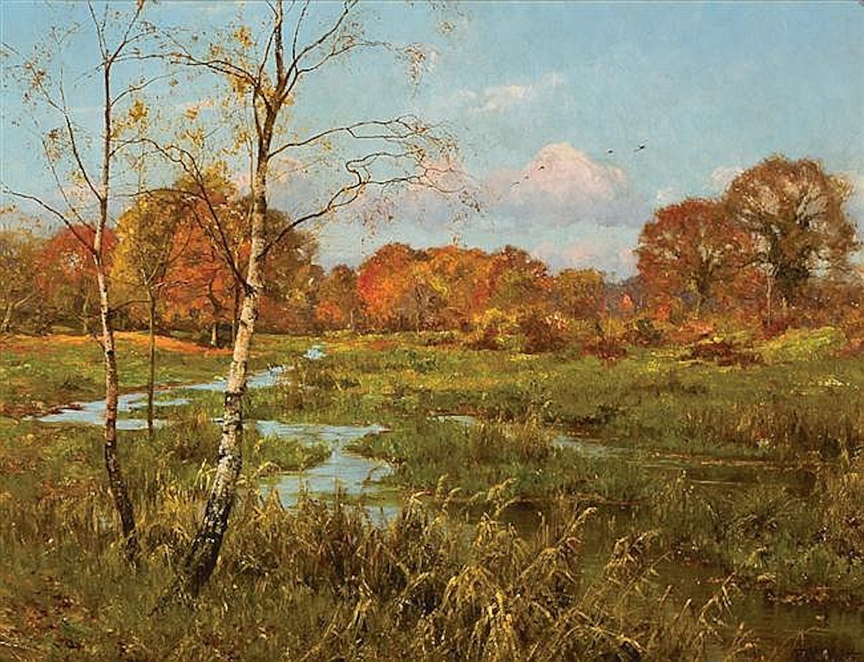 Winding Creek In Autumn by Edward Wilkins Waite