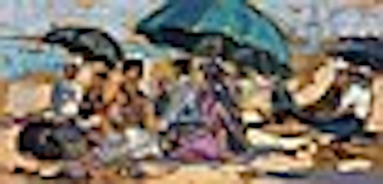 Beach Scene With Parasol by Gifford Beal
