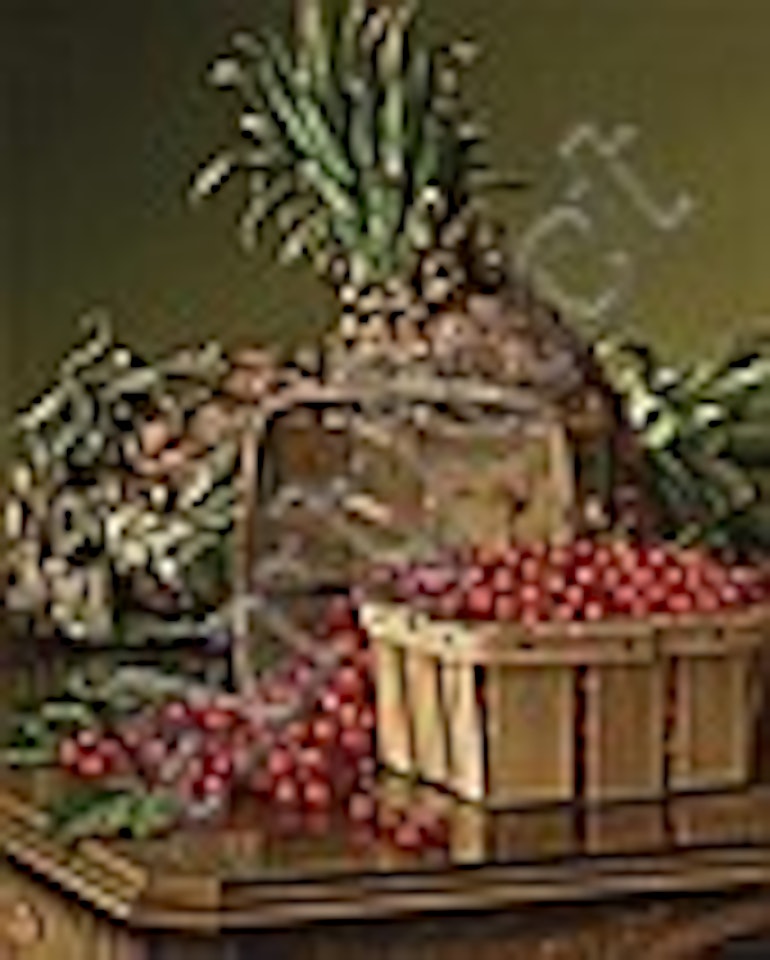 Still Life With Pineapple And Basket Of Currants by Levi Wells Prentice