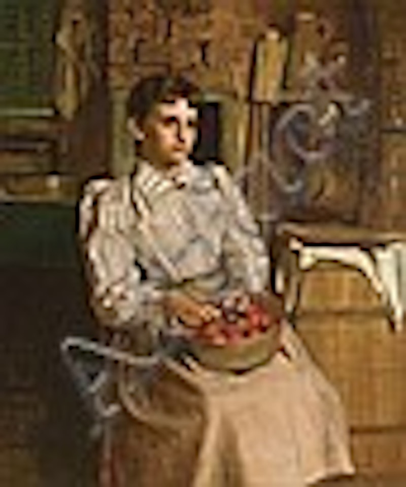 Young Girl Paring Apples by John George Brown