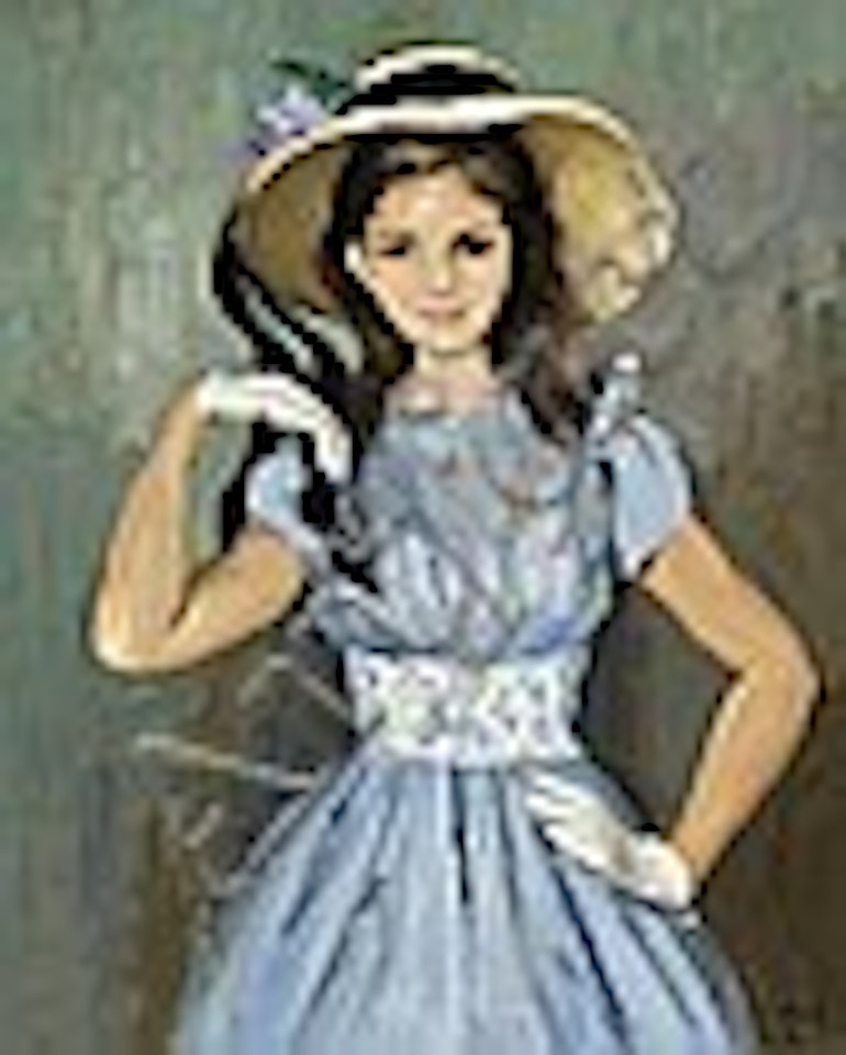 The Blue Dress, Portrait Of Marissa by Marcel Dyf