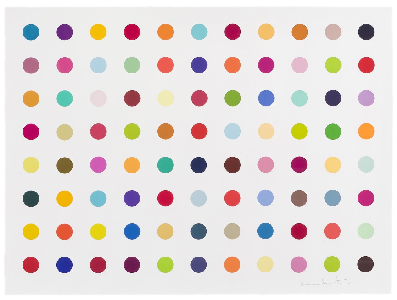 "M-Fluorobenzylamine," by Damien Hirst