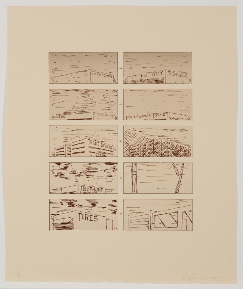 "Brown Course of Empire, State I," by Ed Ruscha