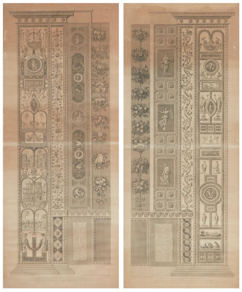 Two works - Designs for architectural panels by Giovanni Ottaviani