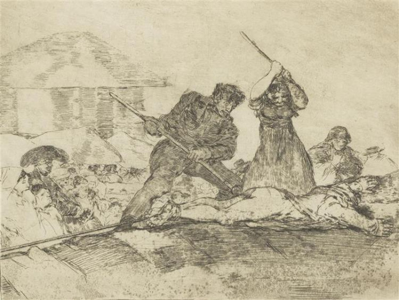 "Populacho", (plate 28 from "Los Desastres de la Guerra") by Francisco José de Goya