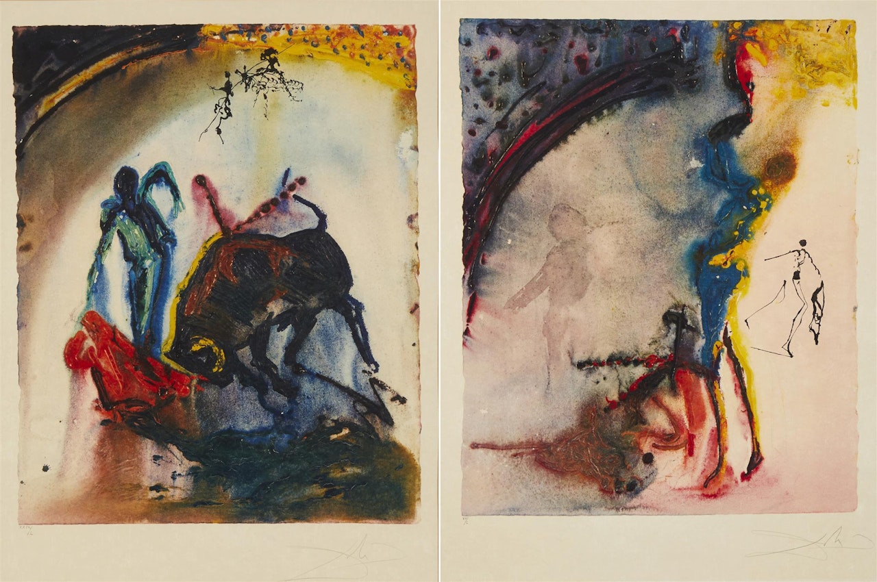 "Tauromachie III,"; "Tauromachie V," by Salvador Dali