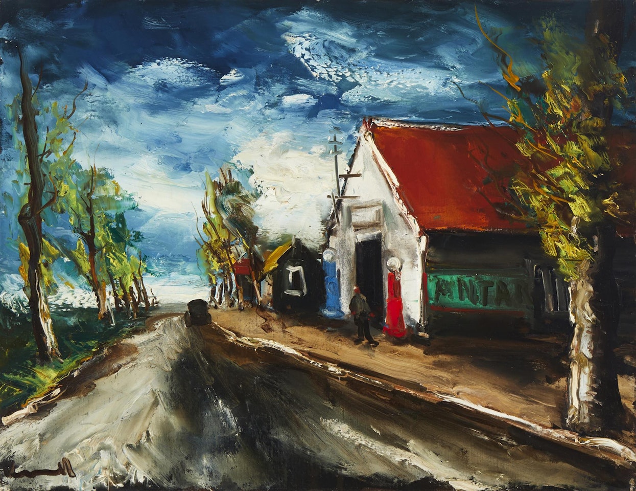 Paysage a la route by Maurice de Vlaminck