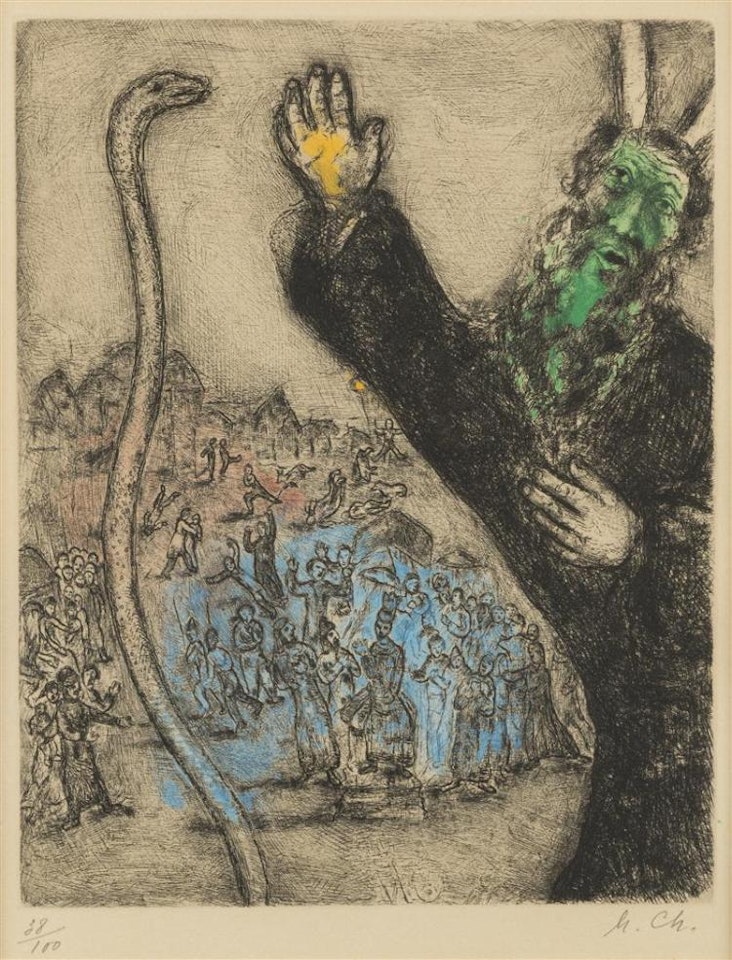 "Moses and the Serpent" by Marc Chagall