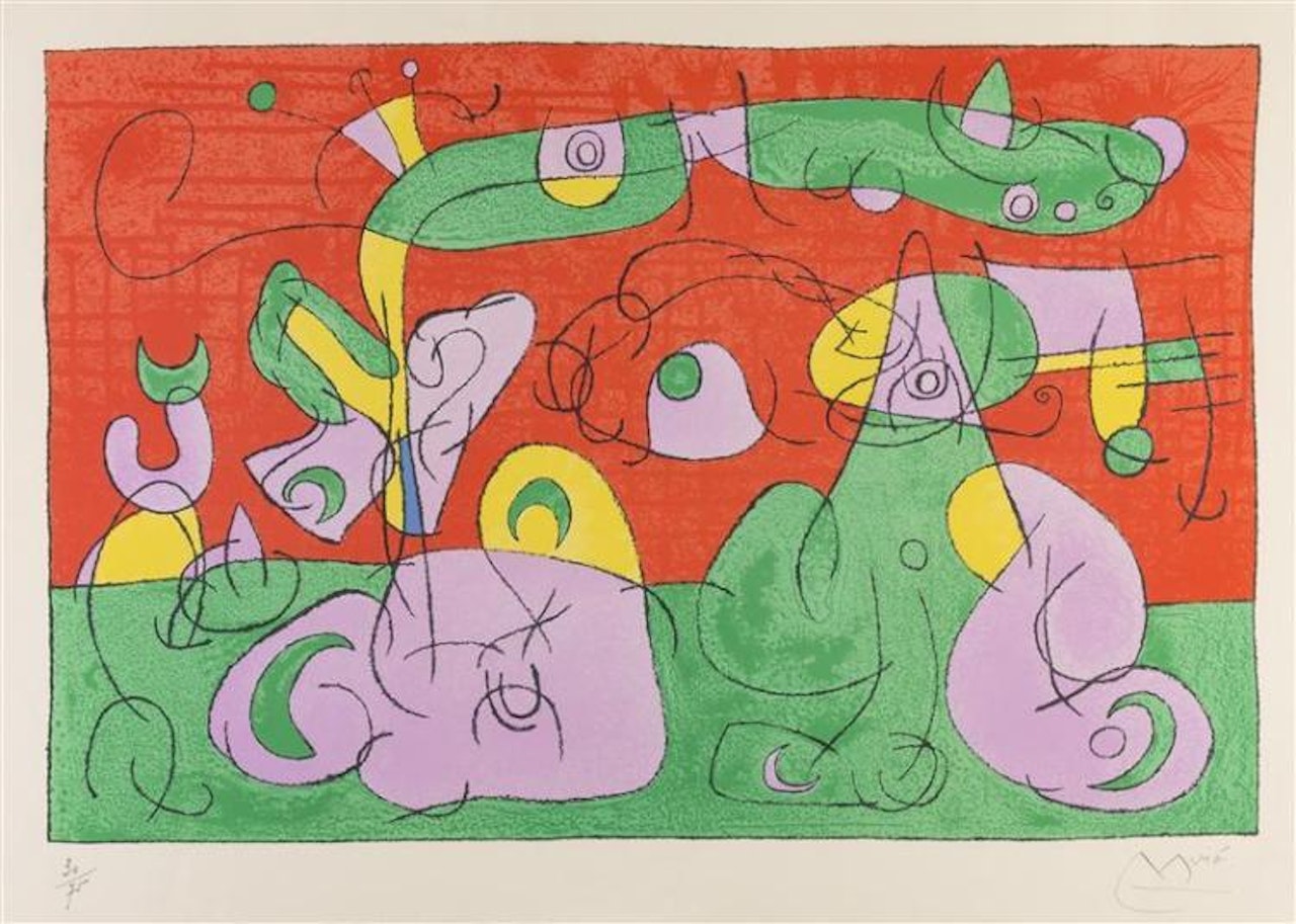 "Bougrelas et Sa Mère [Bougrelas and His Mother]" (from the Ubu Roi portfolio) by Joan Miró