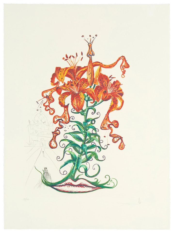 "Tiger Lilies of the Theatre," from the "Surrealist Flowers" suite by Salvador Dali