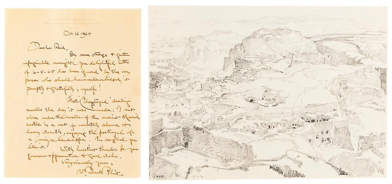 "Calatayud,"; , Spanish panorama by William Russell Flint