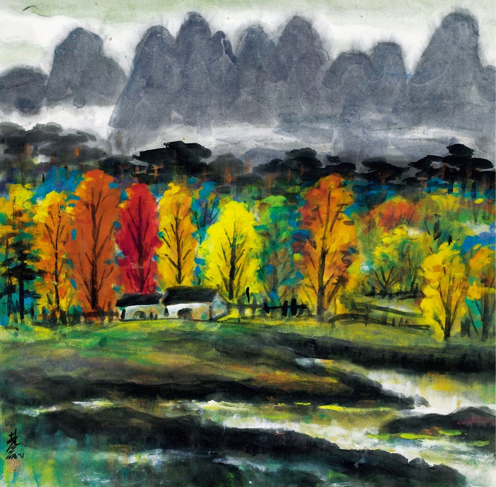 Village by Lin Fengmian