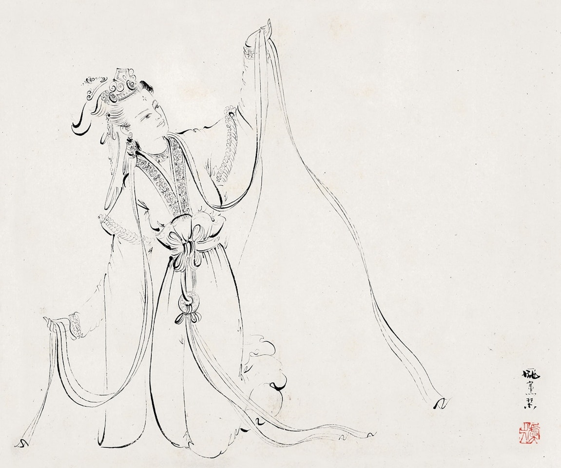 Line Drawing Figures by Pang Xunqin