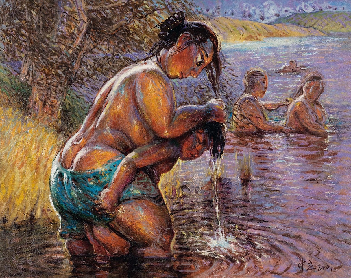 Bathed Woman in Autumn by Luo Zhongli