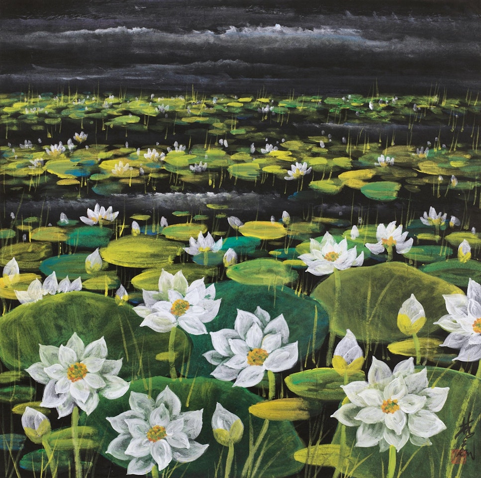Lotus Pool in Moonlight by Lin Fengmian