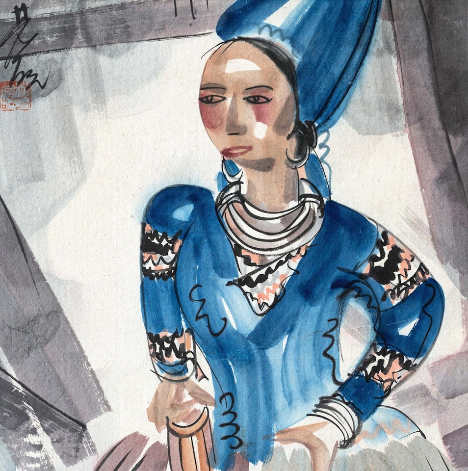 A Yi Girl by Lin Fengmian