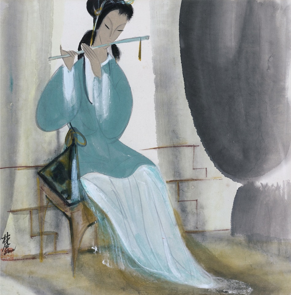 Flute-Playing Maiden by Lin Fengmian