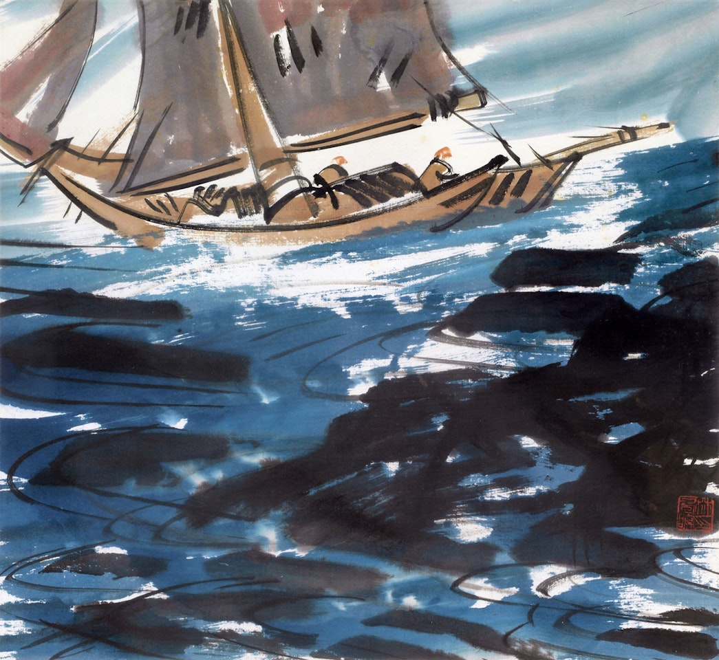 Boat Racing by Lin Fengmian