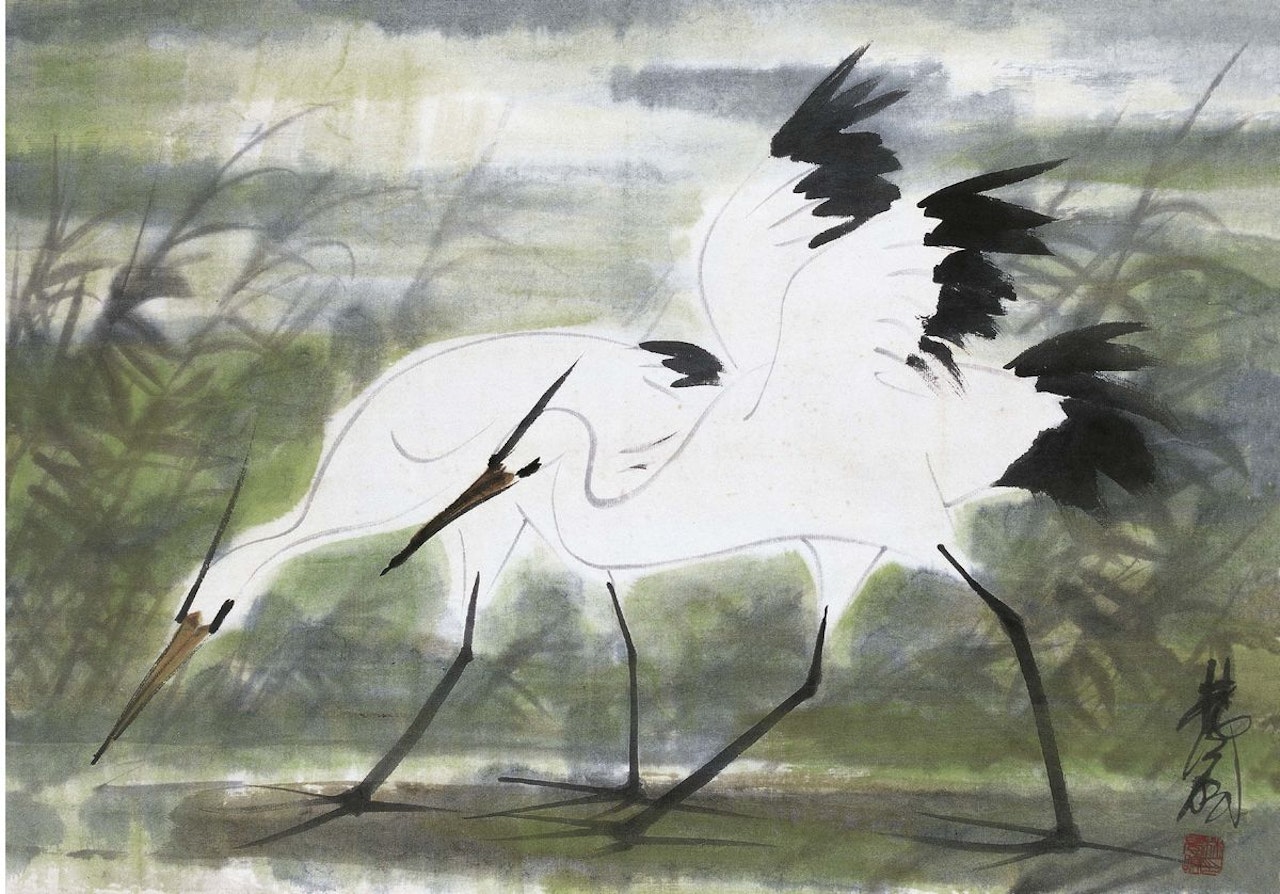 TWO EGRETS by Lin Fengmian