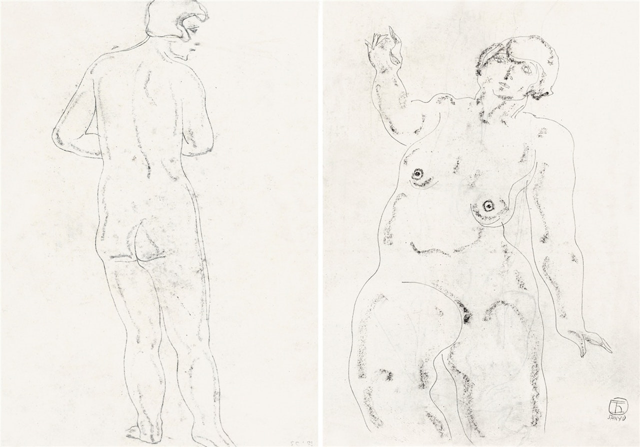 A Nude Woman (Two-side) by Sanyu