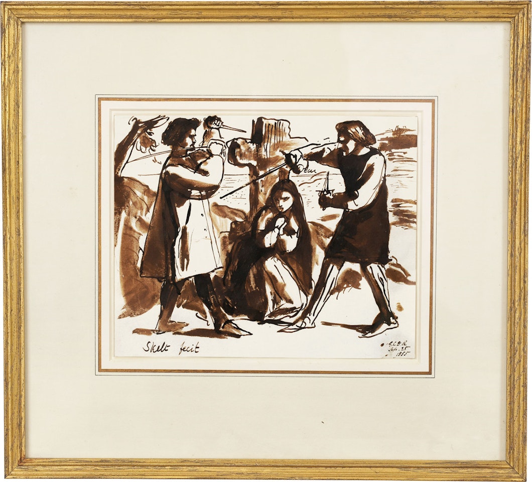 A Fight for a Woman by Dante Gabriel Rossetti