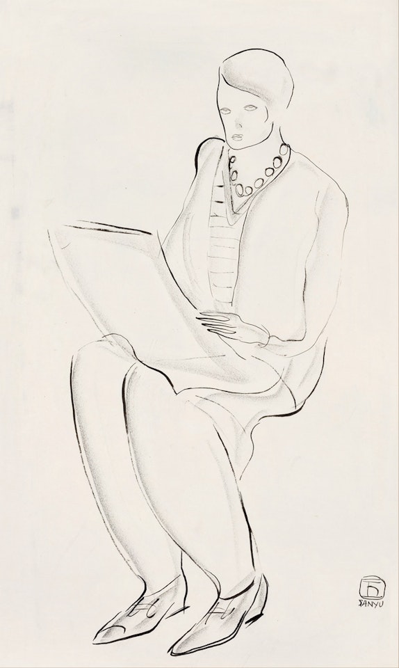 A Newspaper-Reading Lady by Sanyu