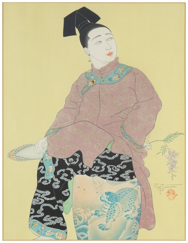 "The Porcelain Garden Seat, Manchuria," by Paul Jacoulet