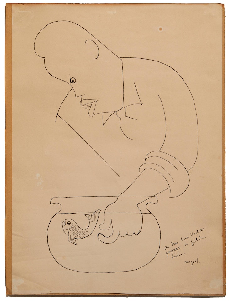 "As Mr. Van Vechten gooses a gold fish" by Miguel Covarrubias