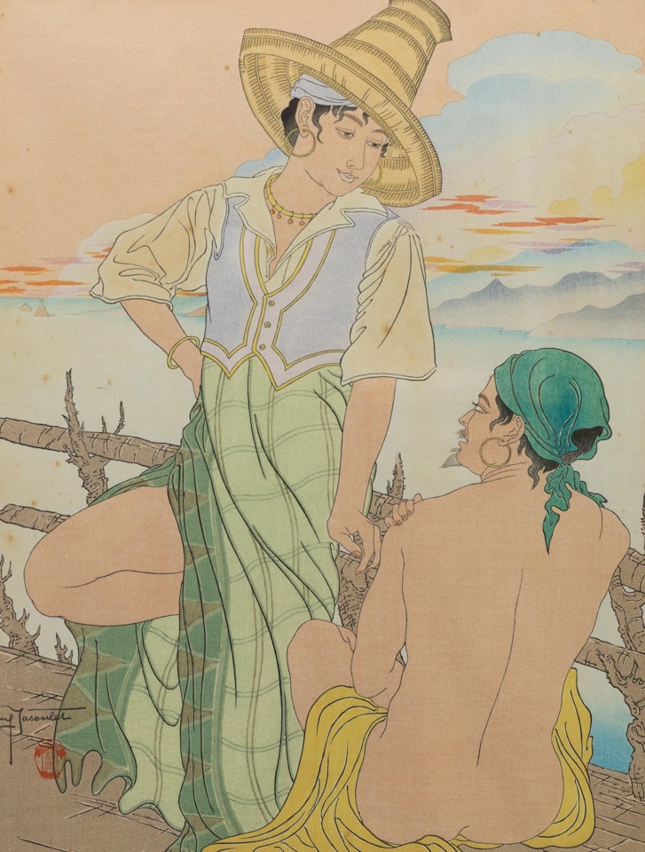 "Sunset in Menado, Calebes," by Paul Jacoulet