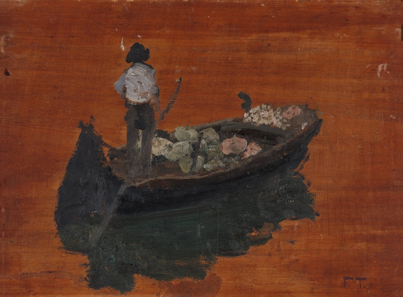Sketch of a Man in a Boat by Fritz Thaulow