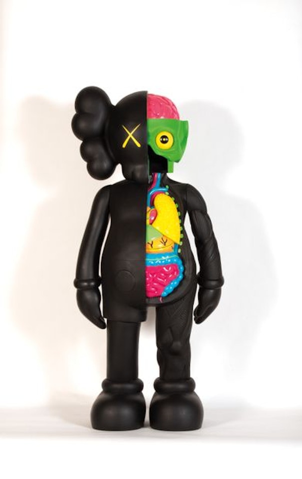 Four foot dissected companion (black) by Kaws