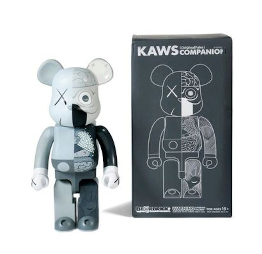 BEARBRICK COMPANION (ORIGINALFAKE); 1 000 % (Grey) by Kaws