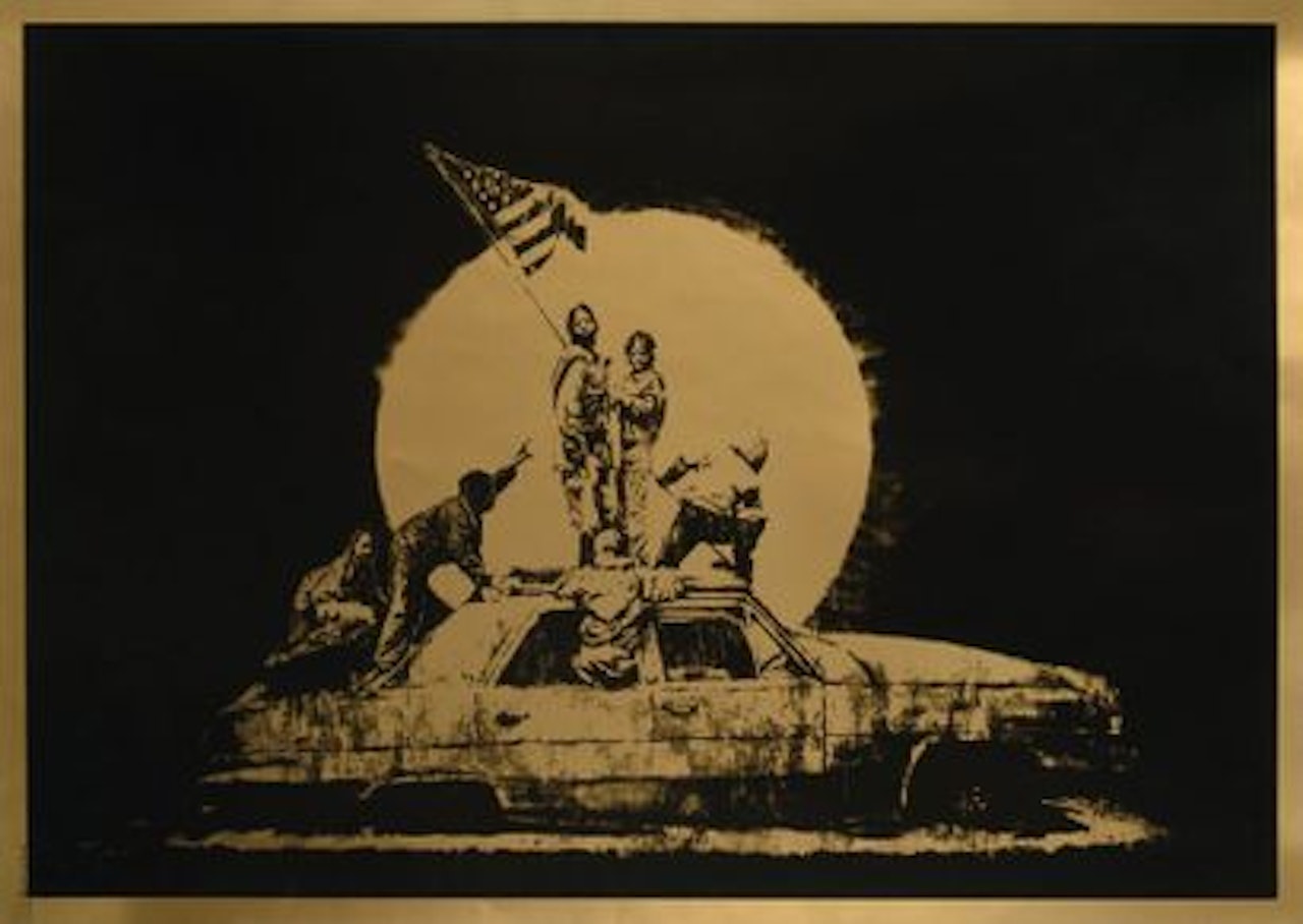 GOLD FLAG; AP “ghetto crew “ by Banksy