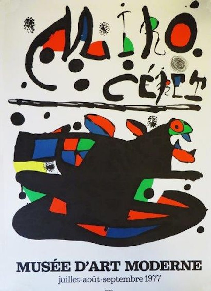 Affiche lithographique réalisée pour une exposition au musée d"art moderne à Céret by Joan Miró