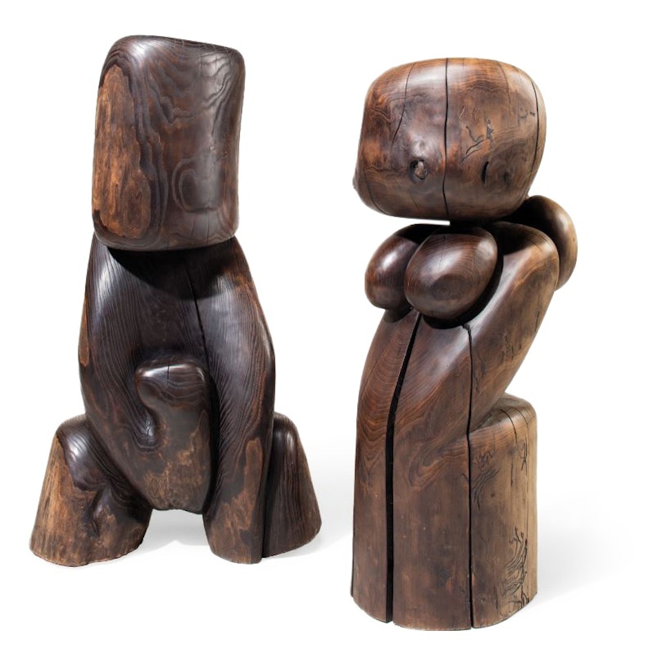 i. Untitled (Male) ii. Untitled (Female) (Two Works)  by Wang Keping