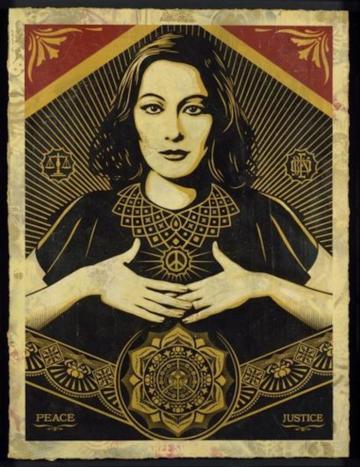 Piece justice woman by Shepard Fairey