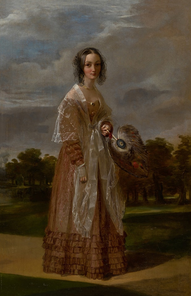 Portrait of a Lady with a Fan by French School