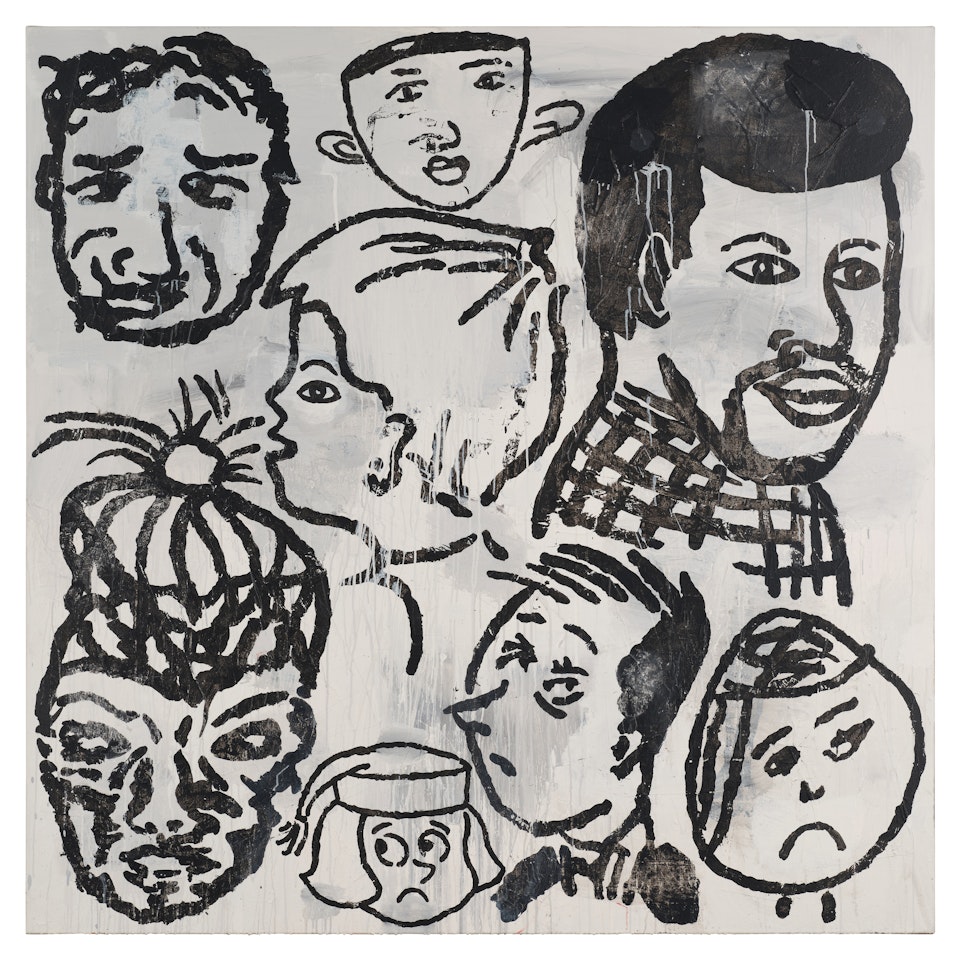 Crowd Painting #3-B by Donald Baechler