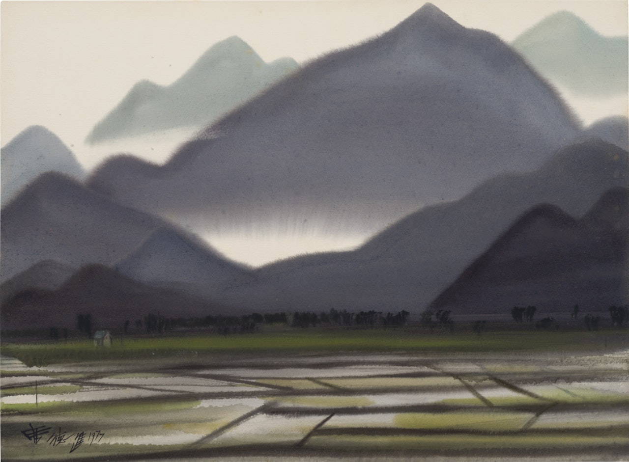 Farms In Front of Mountains by Xi Dejin