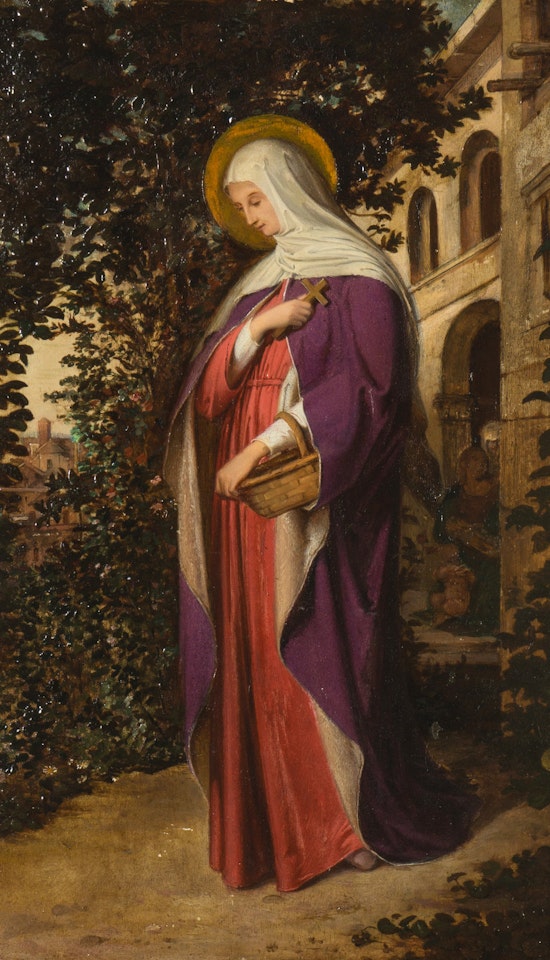 A Saint in the Garden by Italian School