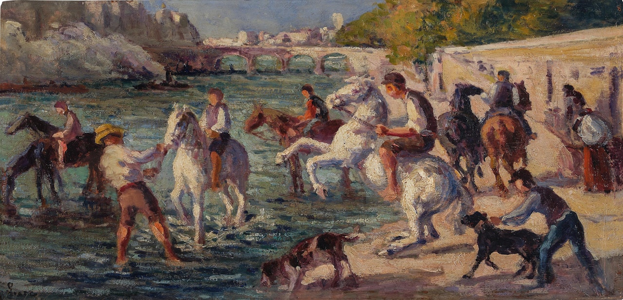 Baignade des Chevaux dans la Siene by Maximilien Luce